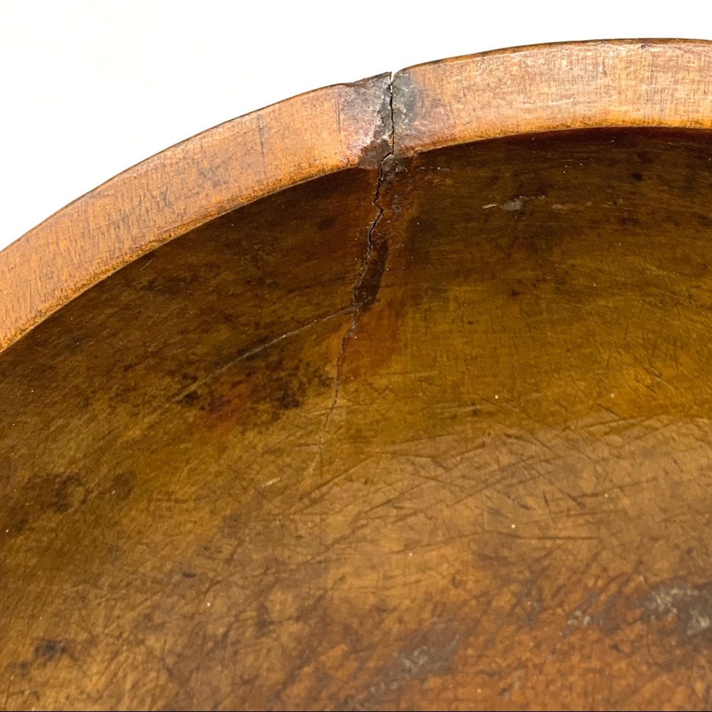 Primitive 16.25”-17.5” Wood Dough Bowl - Picture 3 of 12